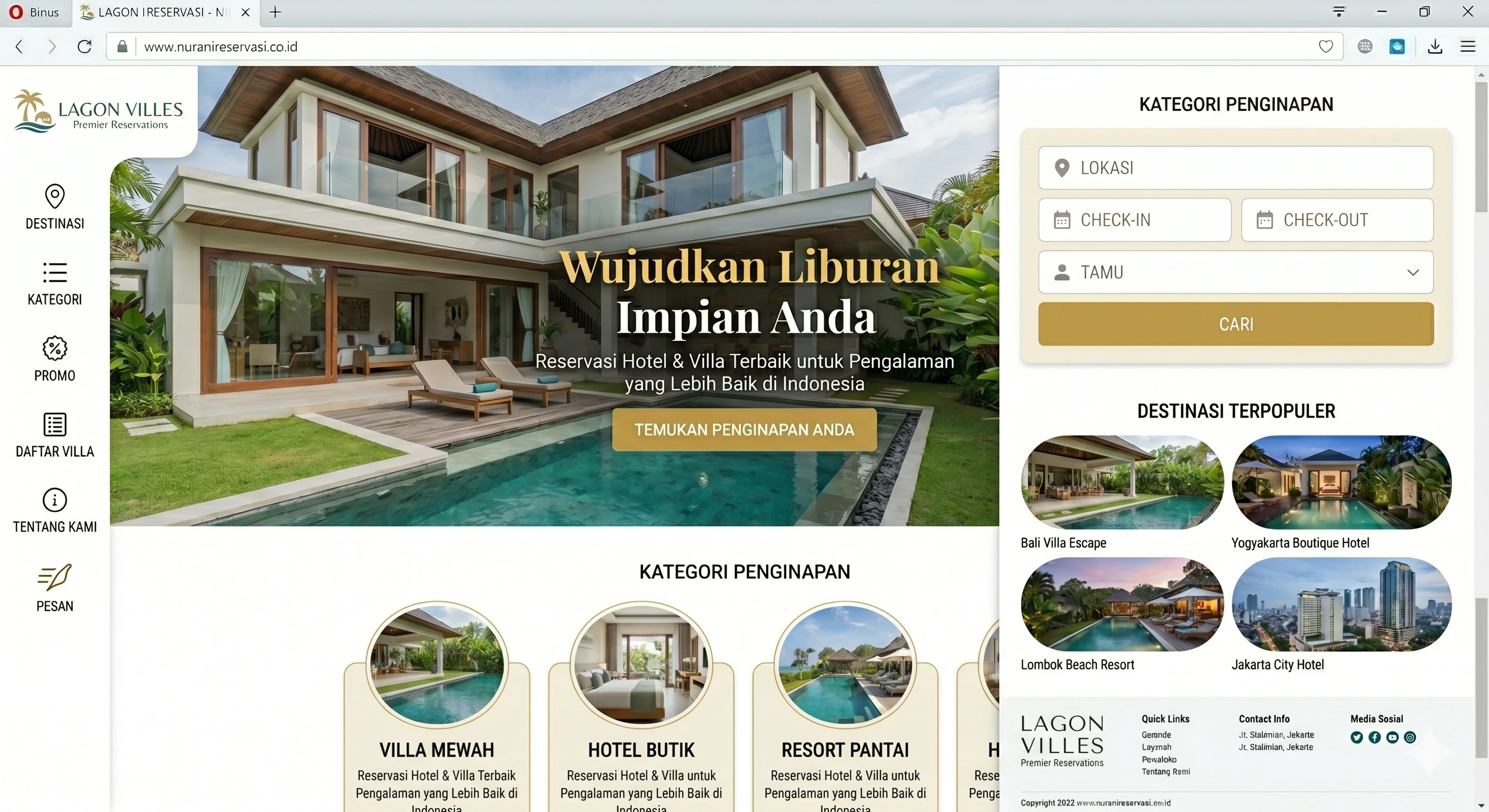 Reservasi Vila & Resort